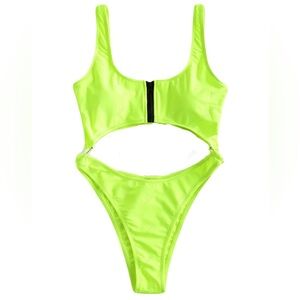 Neon Yellow One Piece Bathing Suit